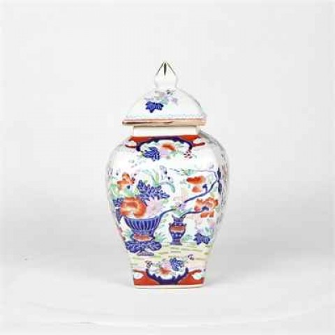 Hand-Painted Golden Seika (Blue Flower) China and Portuguese Purchasing Group Vase