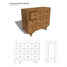 Elm Wood Cabinet with Nine Compartments 1