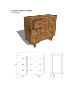 Elm Wood Cabinet with Nine Compartments 1