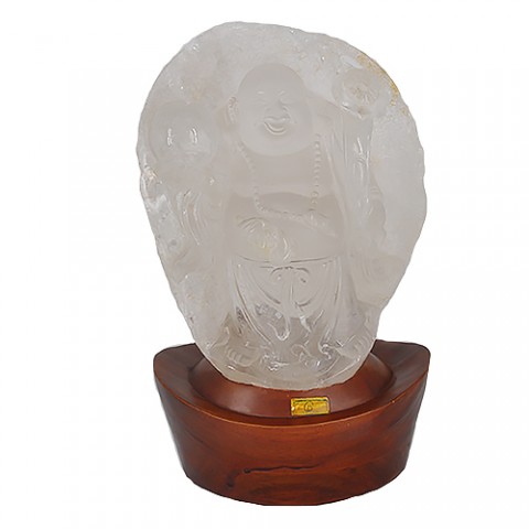 Cristal Natural Genuíno do Buda que Ri