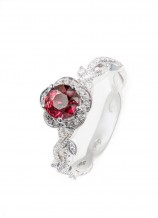 18KWG Ruby(UH)& Diamonds Ring