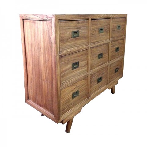 Elm Wood Cabinet with Nine Compartments 1b