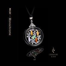 Monochrome Series – Jadeite designer peace buckle pendant