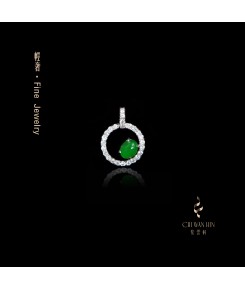 輕奢系列·滿綠翡翠輕奢吊墜