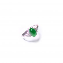 Jadeite Series-Natural Burma Jadeite Diamonds Ring