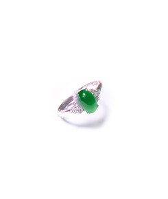 Série Jadeíte - Anel de Diamante e Jadeíte Naturais