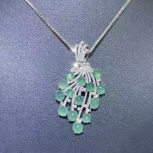 Jadeite Series-Natural Burma Jadeite Diamonds Brooch Or Pendant