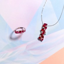 Spinel Series- Spinel Diamonds Ring & Spinel Diamonds Necklace