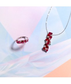Spinel Series- Spinel Diamonds Ring & Spinel Diamonds Necklace