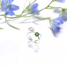 其它系列-黃寶石&綠柱石鑽石戒指-自我型格之合拍同行(全天然緬甸寶石-無燒)