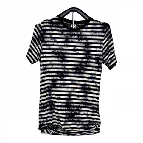 Ladies Knitted Short Sleeve T-shirt (Black and White Stripe)