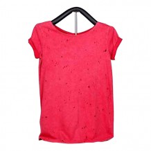 Ladies Knitted Short Sleeve T-shirt (Red)