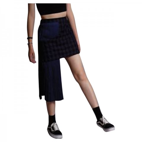 Plaid Asymmetric Skirt