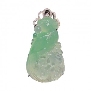 Jadeite Series-Natural Burma Jadeite Diamonds Pendant