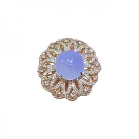 Jadeite Series-Natural Burma Jadeite Diamonds Ring Or Pendant