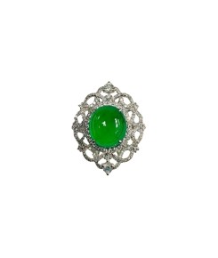 Série Jadeíte - Anel de Diamante e Jadeíte Naturais