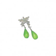 Jadeite Series-Natural Burma Jadeite Diamond Earrings