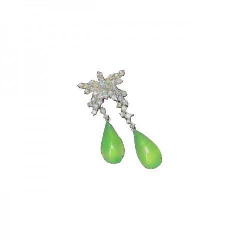 Jadeite Series-Natural Burma Jadeite Diamond Earrings