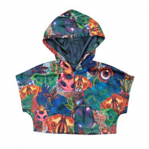 insect pattern short sleeved hooded top
