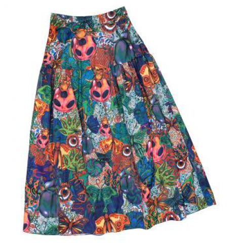 Insect pattern long skirt