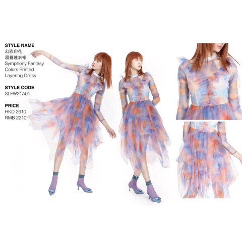 Symphony Fantasy Colors Printed Layering Dress