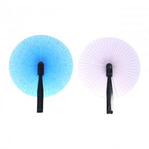Round Paper Fan with Plastic Handle