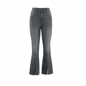 Women's stretchy bell-bottom trousers