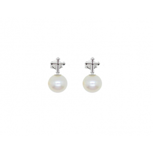 Cross Pearl Earrings (Meeting Light)