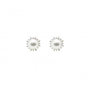 The Sunflower Pearl Earrings (Meeting Light)