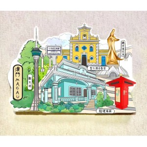 Macau Landscape Impression Fridge Magnet - Multiple-In-One (Taipa Houses)