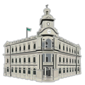 Íman de Frigorífico de Emblemas da Impressão de Macau — Edifício dos Correios