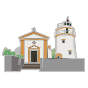 Macau Impression Badge Fridge Magnet - Guia Lighthouse
