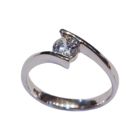 银镶外国进口八心八箭水晶戒指