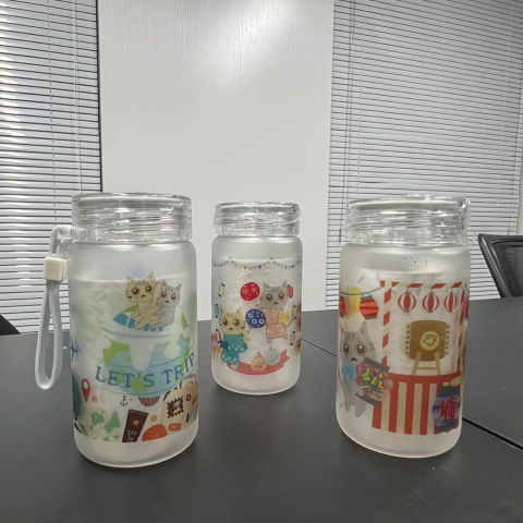 手工印磨砂玻璃杯
